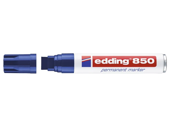 Edding Rotulador Marcador Permanente 850 Azul Punta Biselada 5-15 mm Recargable
