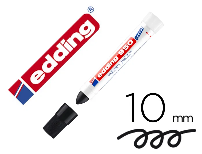 Edding 950 Marcador Industrial Permanente Negro 10 mm