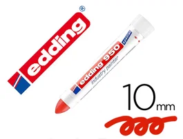 Edding Marcador Permanente 950 Pasta Opaca Rojo Punta Redonda 10 mm para Superficies Oxidadas y Rugosas