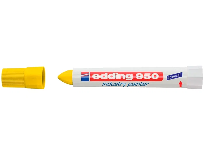 Edding Marcador Permanente 950 Pasta Opaca Amarilla Punta Redonda 10 mm para Superficies Oxidadas