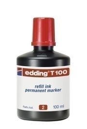 Tinta Rotulador Edding Frasco 100 Ml. T100 Rojo