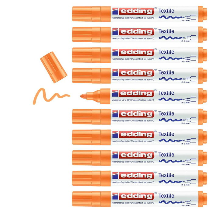 EDDING Marcador Textil 4500 Naranja Neón (Set de 10)