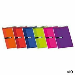 Enri Bloc Espiral 80H 8º Apaisado 4x4mm Tapas Blandas Colores Surtidos (Set de 10)