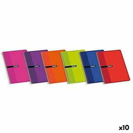 Enri Bloc Espiral 80 Hojas 4x4 Sin Margen Tapas Blandas Colores Surtidos (Set de 10)