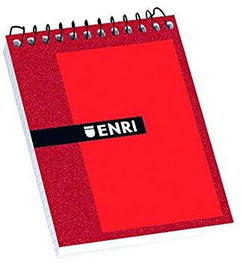 Enri Bloc Espiral 80 Hojas 4x4 Tapas Duras Apaisado Color Rojo (Set de 10) (Set de 10)
