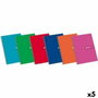 Enri Set de 5 Cuadernos de Espiral Folio 80 Hojas Doble Pauta 3mm Colores Surtidos
