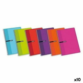 Enri Set de 10 Cuadernos de Espiral 1/4 con Tapas Blandas Surtidas