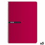 Enri Set de 5 Cuadernos de Espiral 4º Tapas Duras Rojo 100H 70gr 4x4mm