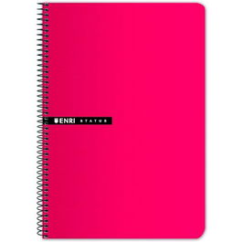 Cuaderno ENRI Rojo Folio 100 Hojas Cuadriculado 5 Piezas (5 Unidades)