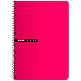 Enri Set de 5 Cuadernos de Espiral Tapa Dura Folio Rojo 100H 70gr 4x4