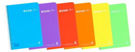 Enri Cuaderno Espiral Folio 80 Hojas 90 gr 5x5 C-M Tapa Plástico Surtidos (Set de 5) (Set de 5)