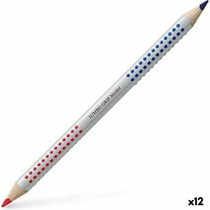 Faber Castell Lápiz Jumbo Grip Doble Punta Bicolor Rojo y Azul (Set de 12)