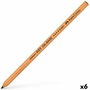 Faber Castell Lápiz de Dibujo Pitt Oil Base Mina Grasa Duro Negro (6 Unidades) para contornos y detalles finos a prueba de manchas y resistente al agua (6 Unidades)