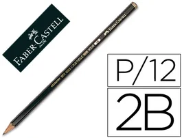 Faber Castell Lápiz de Grafito Ecolapiz 9000-2B (Set de 12) (Set de 12)