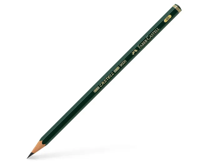 Faber castell Lápices de grafito 9000 4B para escribir y dibujar, Ecolápiz CO2 neutral, mina protegida