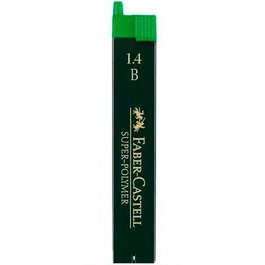 Faber Castell Minas Super-Polymer 1,4 mm B Estuche 6 ud. Grafito Set de 12 recambios (Set de 12)