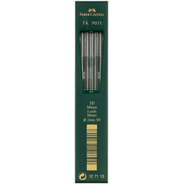 Faber Castell Minas TK 9071 Dibujo 2 mm 3H Negro Intenso Estuche 10Ud (Set de 5) (Set de 5)
