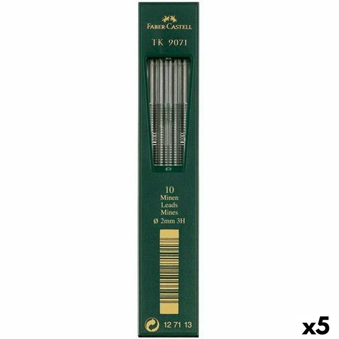 Faber Castell Minas TK 9071 2mm 3H Negro Intenso (Set de 5 estuches)