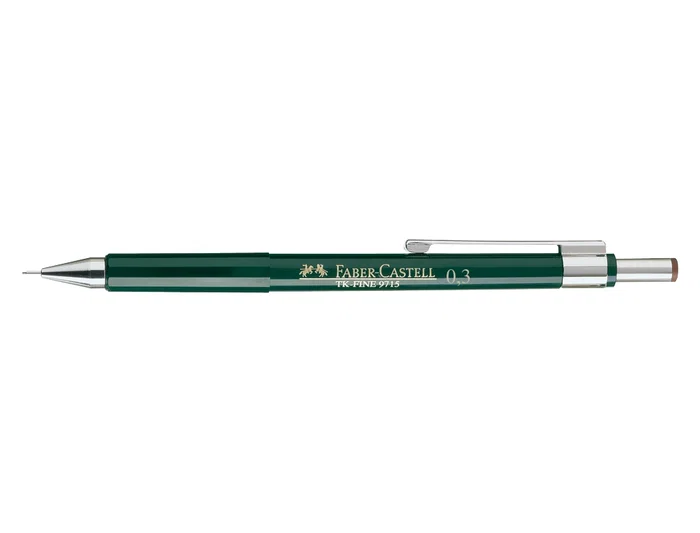 Faber Castell Portaminas TK-Fine 0.5 mm Profesional con Goma de Borrar y 3 Minas HB