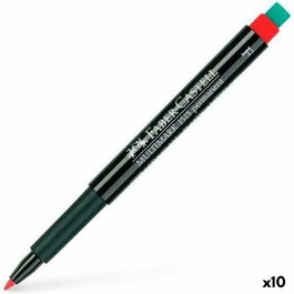 Faber Castell Multimark Rotulador Permanente Multifuncional con Goma Integrada Rojo (Set de 10)