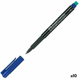 Faber Castell Multimark Rotulador Permanente Multifuncional con Goma Integrada Azul (Set de 10)