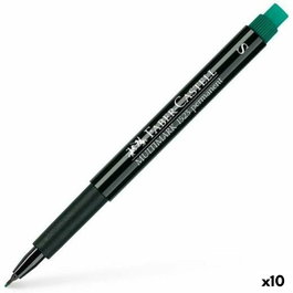 Faber Castell Multimark Rotulador Permanente Multifuncional con Goma Integrada Verde (Set de 10)