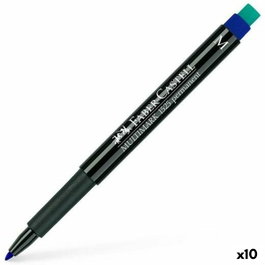 Faber Castell Multimark Rotulador Permanente Multifuncional M con Goma Integrada Azul (Set de 10)