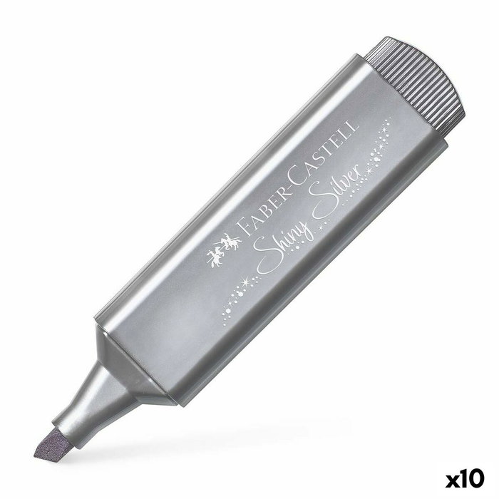 Faber Castell Textliner 46 Plata Metálico (Set de 10)