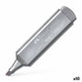 Faber Castell Textliner 46 Plata Metálico (Set de 10)