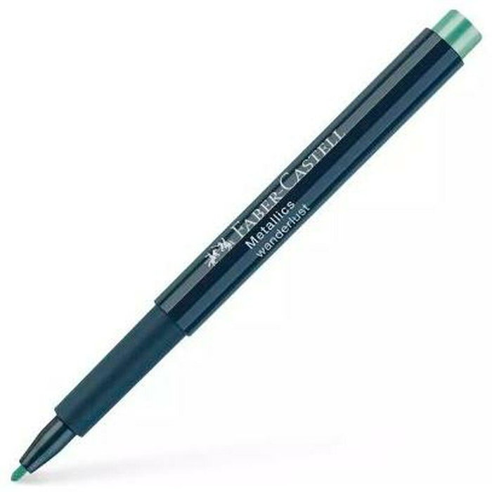 Faber Castell Rotuladores Punta Fibra Metallics Marker Wanderlust, Set de 10 colores con efecto metálico, trazo 1.5mm, para papel, cartón, vidrio, plástico (Set de 10)