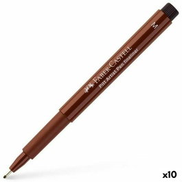 Faber Castell Pitt Artist Pen Fineliner M 0.7mm Sepia Oscuro (Set de 10)