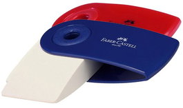 Goma De Borrar Faber-Castell Sleeve Mini Con Funda Color Azul Ó Roja (Set de 24)