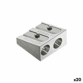 Faber Castell Sacapuntas Doble Metálico Plateado (Set de 20)