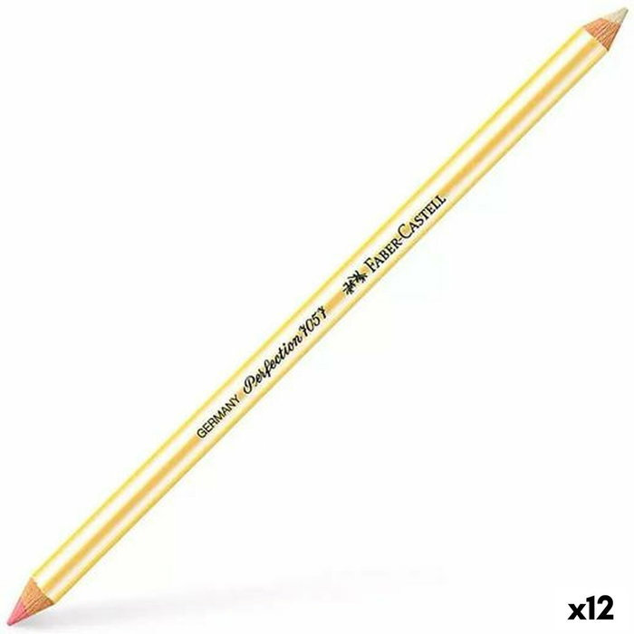 Faber Castell Lápiz Goma Mixto Perfection 7057 Doble Punta para Tinta y Grafito (Set de 12)