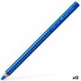 Faber Castell Lápices de Colores Jumbo Grip Azul Cobalto (Set de 12)