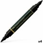 Faber Castell Rotulador Doble Punta Fibra-Pincel Albrecht Dürer Watercolour Marker Negro (Set de 4) (Set de 4)