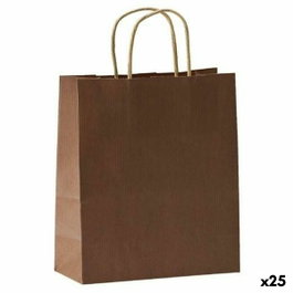 Fama Bolsa de Asa Retorcida Marrón Oscuro 31x11x42cm (Set de 25)