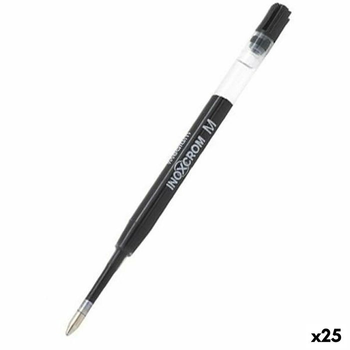 Inoxcrom Recambio de Bolígrafo Cuerpo Transparente 1,0 mm Negro (Set de 25)