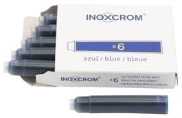 Inoxcrom Cartucho Tinta Estilográfica Azul Real Caja 6 Unidades