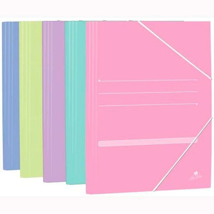 MARIOLA Carpeta de Gomas y Solapas de Cartón en Colores Pastel Surtidos (Set de 20)