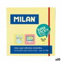 Milan Pack de 10 notas autoadhesivas súper adhesivas, 90 hojas, 76x76mm, amarillo