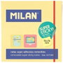 Milan Pack de 10 notas autoadhesivas súper adhesivas, 90 hojas, 76x76mm, amarillo