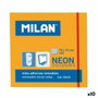 MILAN Notas Adhesivas Neón Naranja 76x76 mm (Set de 10)