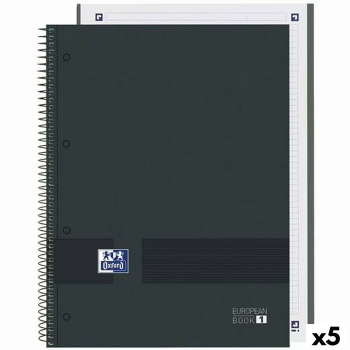 Cuaderno Oxford European Book Write&Erase Negro A4 80 Hojas (5 Unidades)