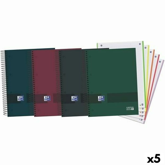Oxford Europeanbook 4 Cuaderno A5+ 5x5 Microperforado Set de 5