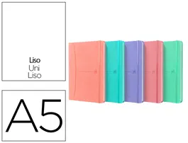 Oxford Cuaderno cosido tapa extradura Din A5, 80 hojas liso, colores pastel surtidos