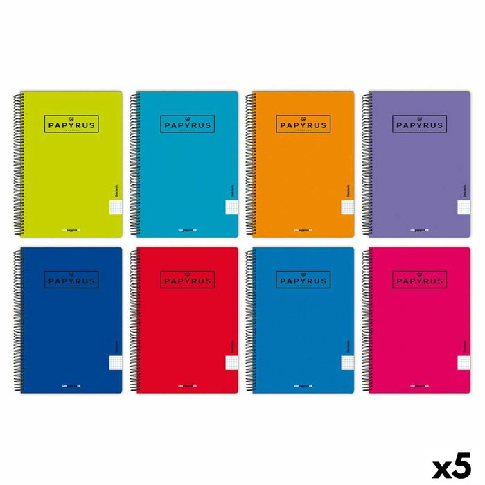 Papyrus Set de 5 Cuadernos Uniclass Cuarto Colores Surtidos