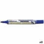 PENTEL Marcador Permanente Maxiflo NLF50 Punta Cónica Azul (Set de 12)