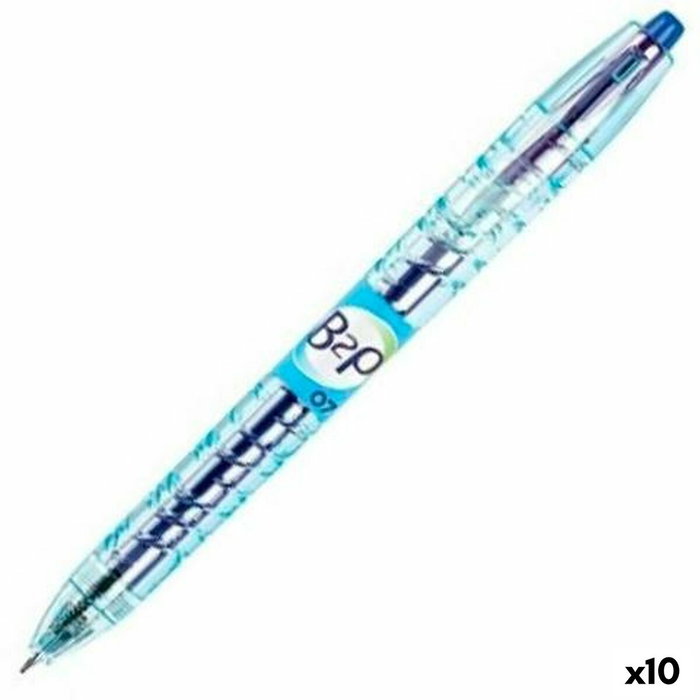 Pilot BeGreen B2P Bolígrafo de Tinta Gel Retráctil, Azul, Set de 10
