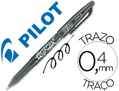 Pilot Bolígrafo Frixion Tinta Borrable Negro 0,7 mm (Set de 12)